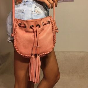 Cut n' Paste Los Angeles Pink Genuine Leather Purse | Crossbody with Tassels